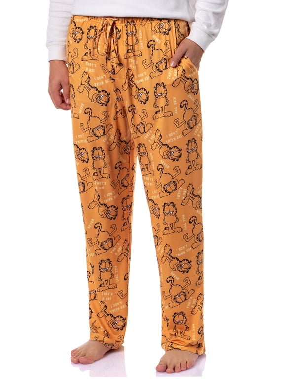 Garfield The Cat Mens' I Don't Think So Tossed AOP Sleep Lounge Pajama Pants Loungewear Sleepwear