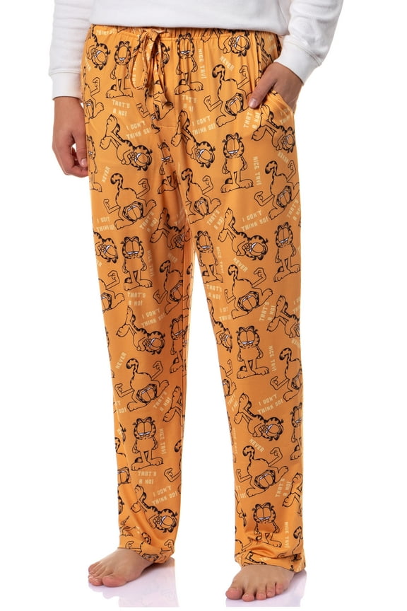 Garfield The Cat Mens' I Don't Think So Tossed AOP Sleep Lounge Pajama Pants Loungewear Sleepwear