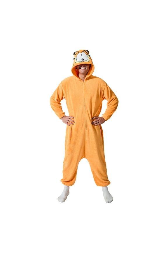 Garfield Men's Onesie Costume Kigurumi With Hood-Large