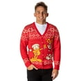 thumbnail image 1 of Garfield Men's Odie and Garfield Christmas Ugly Sweater Button-Up Knit Cardigan, 1 of 7