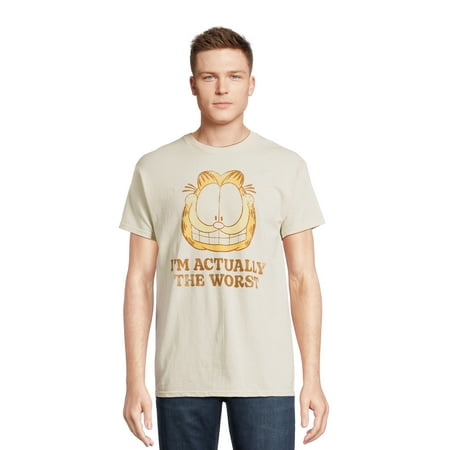 Garfield Men's and Big Men's Graphic Print Tee Sizes, S-3XL