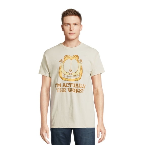 Garfield Men's and Big Men's Graphic Print Tee Sizes, S-3XL