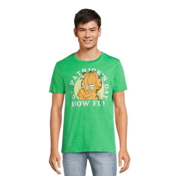 Garfield Fun St. Patrick's Apparel, Graphic Crew Neck T-Shirt, Size XS-3XL (Men's Big & Tall)