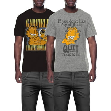 Garfield, Mens Apparel Graphic Crew Neck T-Shirt, Goof Garf Attitude, 2-Pack, Sizes S-3XL