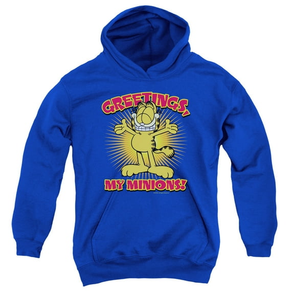 Garfield Minions Youth Pullover Hoodie Sweatshirt Royal