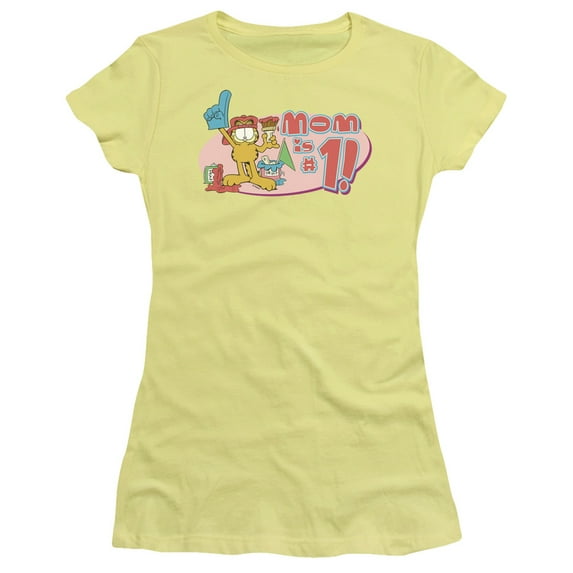 Garfield Mom Is Number One S/S Junior Women's T-Shirt Sheer Banana