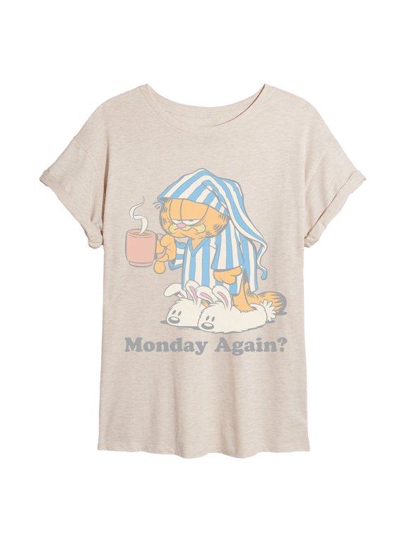 - Monday Again - Juniors Oversized Graphic T-Shirt