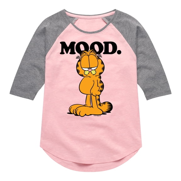 Garfield - Mood - Toddler And Youth Girls Raglan Graphic T-Shirt