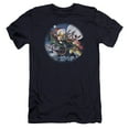 thumbnail image 1 of Garfield Moonlight Ride Premium Canvas Adult Slim Fit 30/1 T-Shirt Navy, 1 of 1