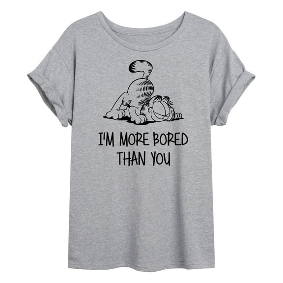 Garfield - More Bored Than You - Juniors Ideal Flowy Muscle T-Shirt