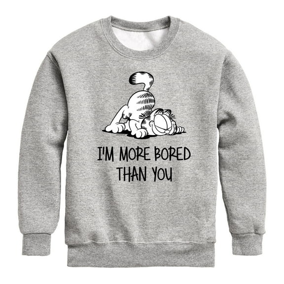 Garfield - More Bored Than You - Toddler And Youth Crewneck Fleece Sweatshirt