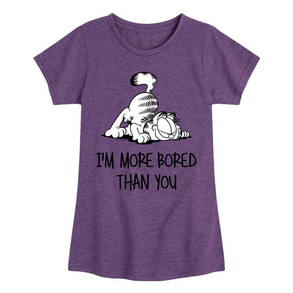 Garfield - More Bored Than You - Toddler And Youth Girls Short Sleeve Graphic T-Shirt