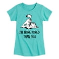 thumbnail image 1 of Garfield - More Bored Than You - Toddler And Youth Girls Short Sleeve Graphic T-Shirt, 1 of 1
