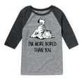 thumbnail image 1 of Garfield - More Bored Than You - Toddler And Youth Raglan Graphic T-Shirt, 1 of 5
