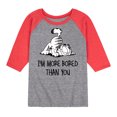 thumbnail image 1 of Garfield - More Bored Than You - Toddler And Youth Raglan Graphic T-Shirt, 1 of 1