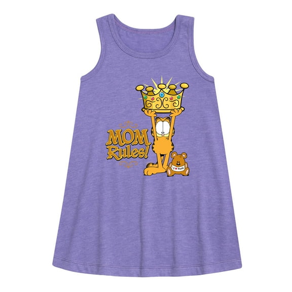 Garfield - Mother's Day - Mom Rules - Toddler & Youth Girls A-line Dress
