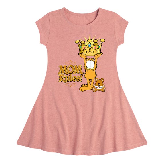 Garfield - Mother's Day - Mom Rules - Toddler & Youth Girls Fit & Flare Dress