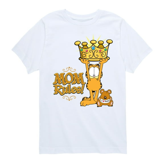Garfield - Mother's Day - Mom Rules - Toddler & Youth Short Sleeve Graphic T-Shirt