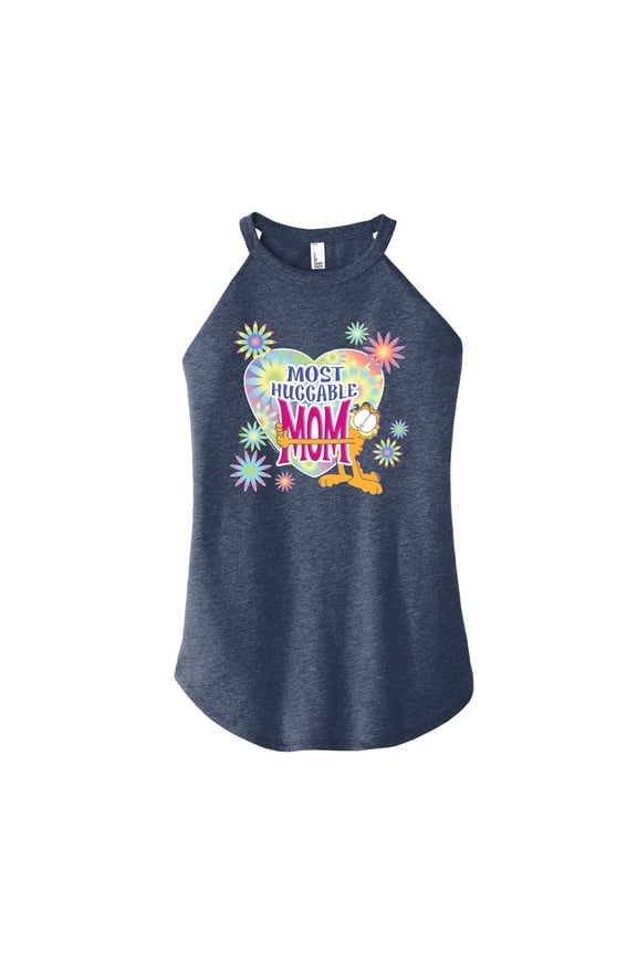 Garfield - Mother's Day - Most Huggable Mom - Juniors High Neck Tank Top