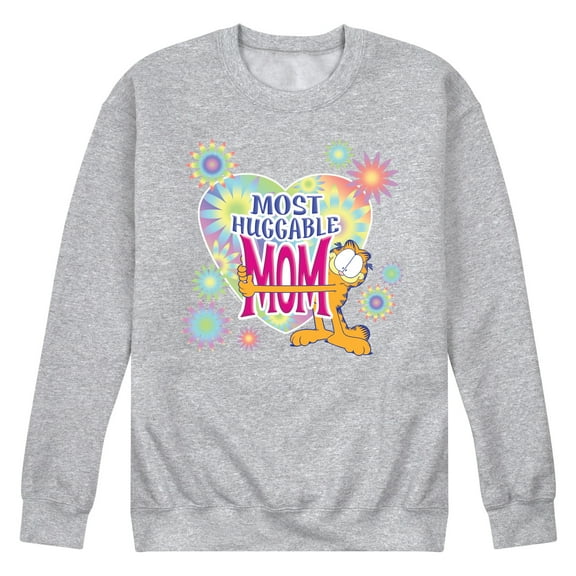 Garfield - Mother's Day - Most Huggable Mom - Men's Crew Neck Fleece Pullover