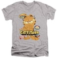 thumbnail image 1 of Garfield Movie Cattitude Unisex Adult V-Neck T Shirt (X-Large) Athletic Heather, 1 of 4