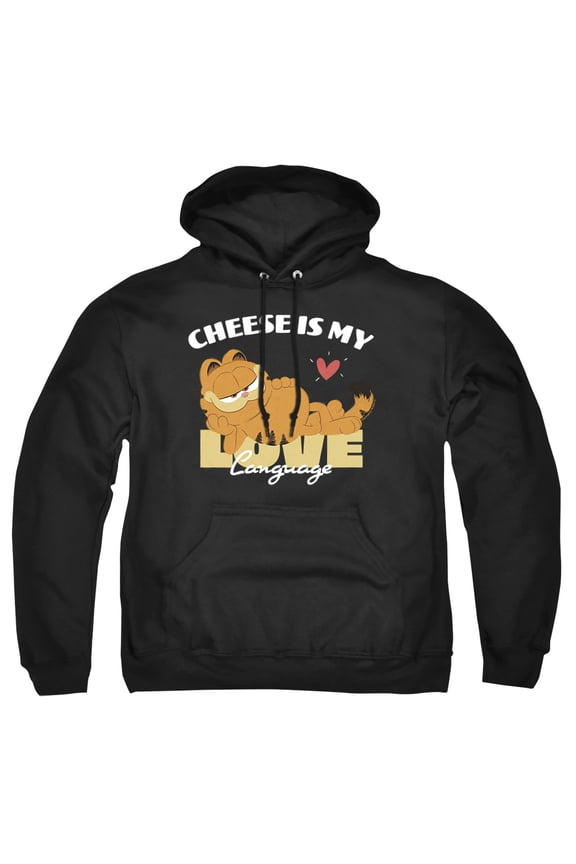 Movie Cheese is My Love Language Adult Pull-Over Hoodie, Black, Medium