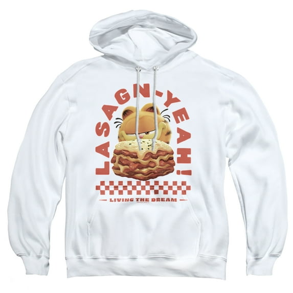 Garfield Movie Lasagn-yeah Adult Pull-Over Hoodie, White, 2X-Large