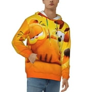 ESMEIL Garfield Movie Men's 3d Printed Novelty Hoodie Hoodies Sweatshirt Casual Pockets Pullover S