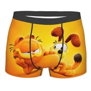 ESMEIL Garfield Movie Men's Boxer Briefs with Novelty Pattern Printing - Fun Underwear Shorts Comfortable & Soft S