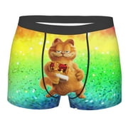 ESMEIL Garfield Movie Men's Boxer Briefs with Novelty Pattern Printing - Fun Underwear Shorts Comfortable & Soft S