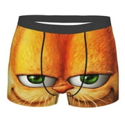 ESMEIL Garfield Movie Men's Boxer Briefs with Novelty Pattern Printing - Fun Underwear Shorts Comfortable & Soft S