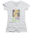 thumbnail image 1 of Garfield My Clone Did It Junior Women's V-Neck T-Shirt White, 1 of 1