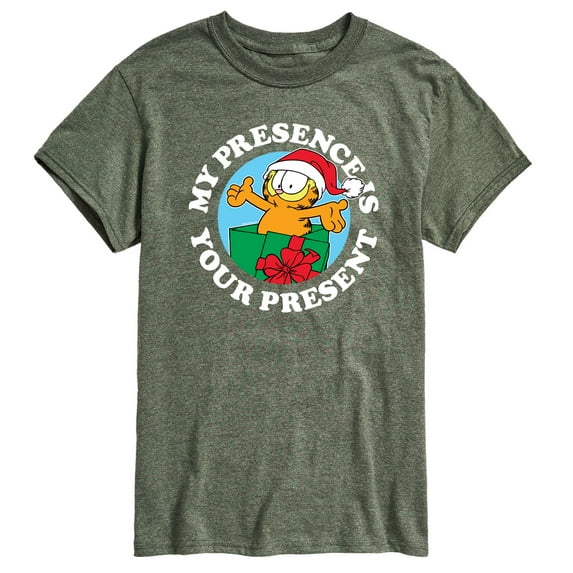 Garfield - My Presence Is Your Present Christmas - Men's Short Sleeve Graphic T-Shirt