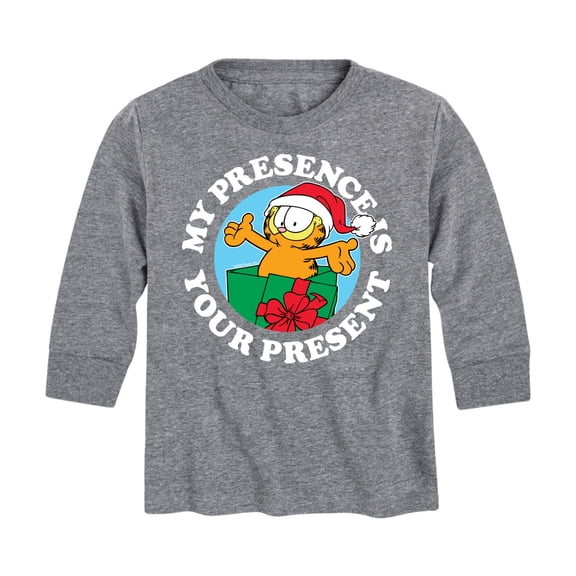 Garfield - My Presence Is Your Present - Toddler And Youth Long Sleeve Graphic T-Shirt