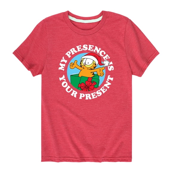 Garfield - My Presence Is Your Present - Toddler And Youth Short Sleeve Graphic T-Shirt