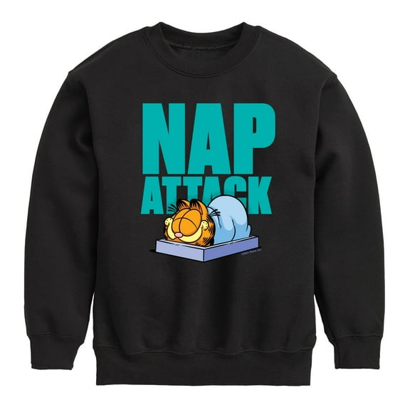 Garfield - Nap Attack - Toddler And Youth Crewneck Fleece Sweatshirt