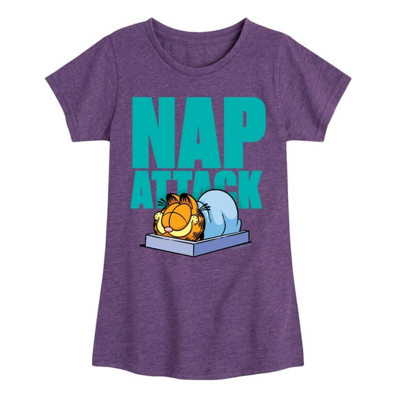 Garfield - Nap Attack - Toddler And Youth Girls Short Sleeve Graphic T-Shirt