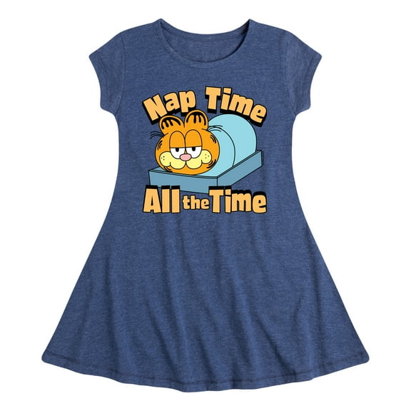 Garfield - Nap Time All The Time - Toddler & Youth Girls Fit & Flare Dress