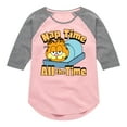 thumbnail image 1 of Garfield - Nap Time All The Time - Toddler & Youth Girls Raglan Graphic T-Shirt, 1 of 5
