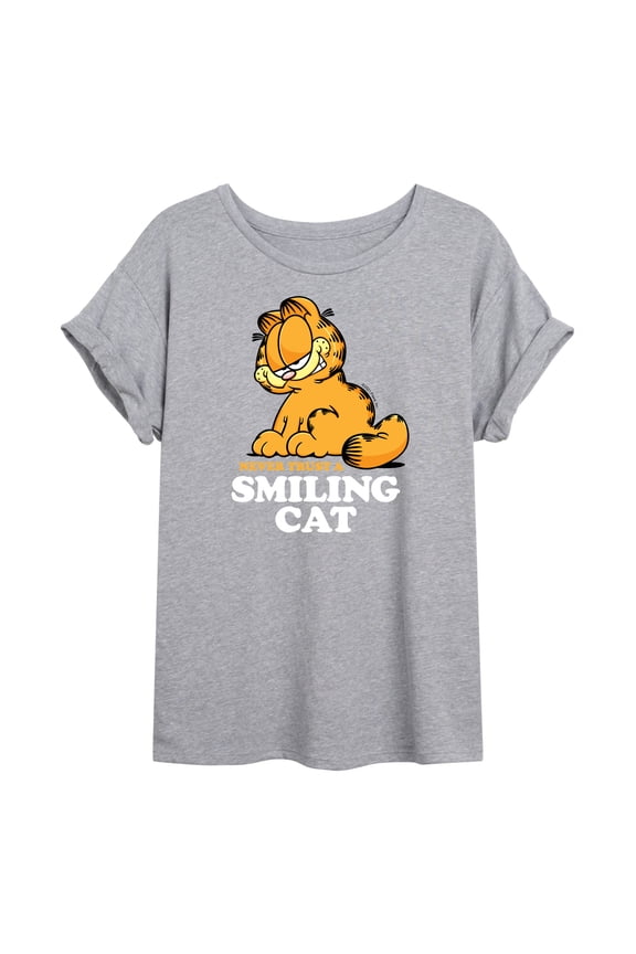 - Never Trust Smiling Cat - Women's Oversized T-Shirt