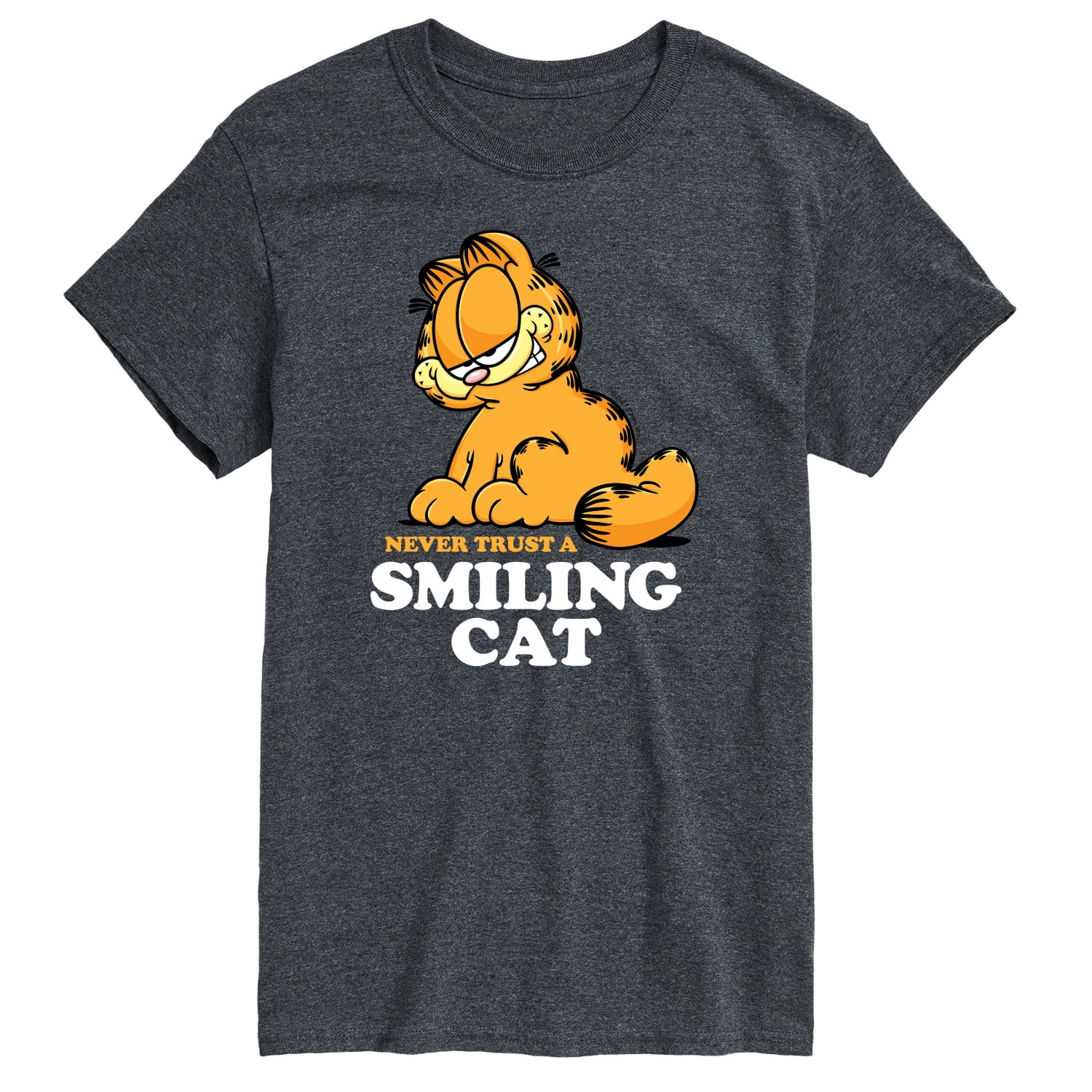 ★AWESOMEUS★ SMILE CAT IN THE HOUSE PIGMENT TSHIRT 4COLOR Garfield-Never-Trust-Smiling-