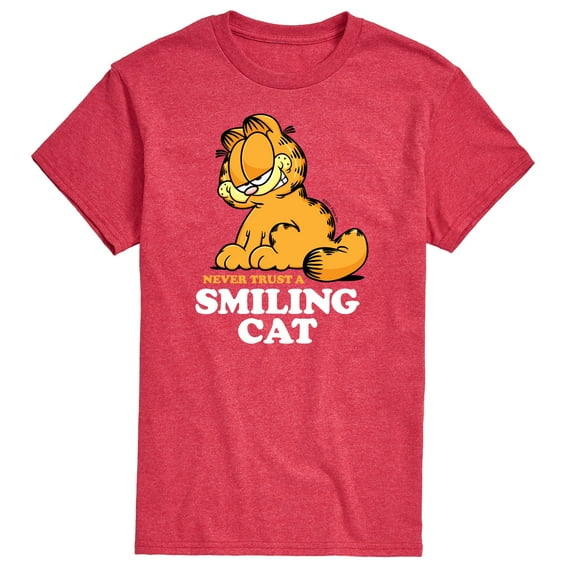 Garfield - Never Trust Smiling Cat - Men's Short Sleeve Graphic T-Shirt