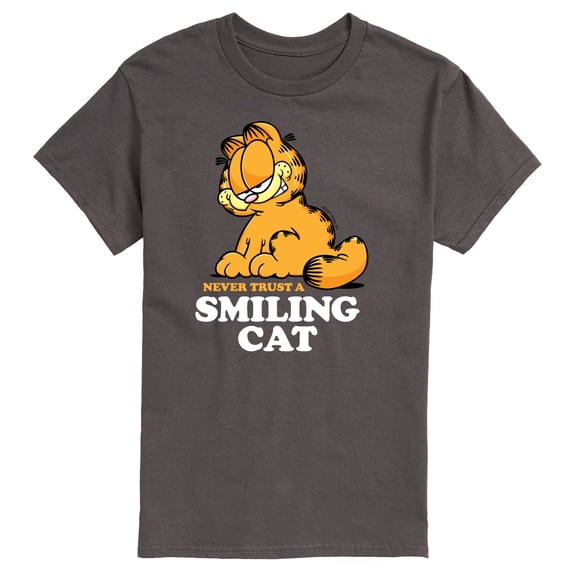 Garfield - Never Trust Smiling Cat - Men's Short Sleeve Graphic T-Shirt