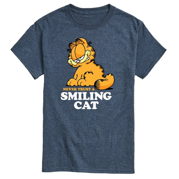 Garfield - Never Trust Smiling Cat - Men's Short Sleeve Graphic T-Shirt