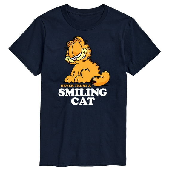 Garfield - Never Trust Smiling Cat - Men's Short Sleeve Graphic T-Shirt