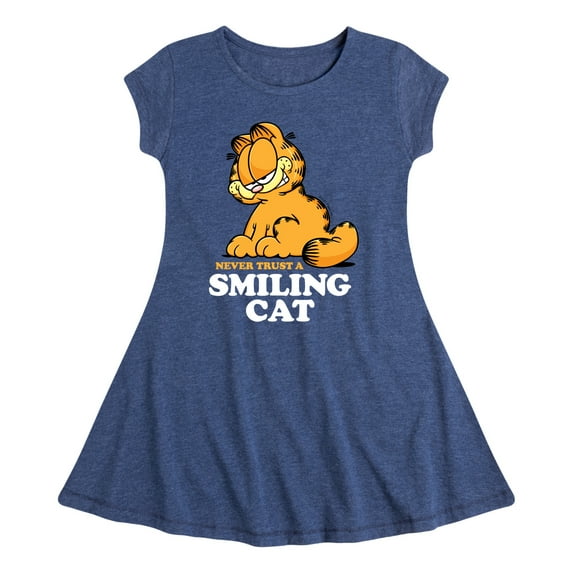 Garfield - Never Trust Smiling Cat - Toddler And Youth Girls Fit And Flare Dress