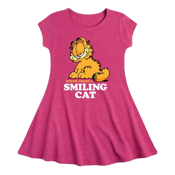 Garfield - Never Trust Smiling Cat - Toddler And Youth Girls Fit And Flare Dress