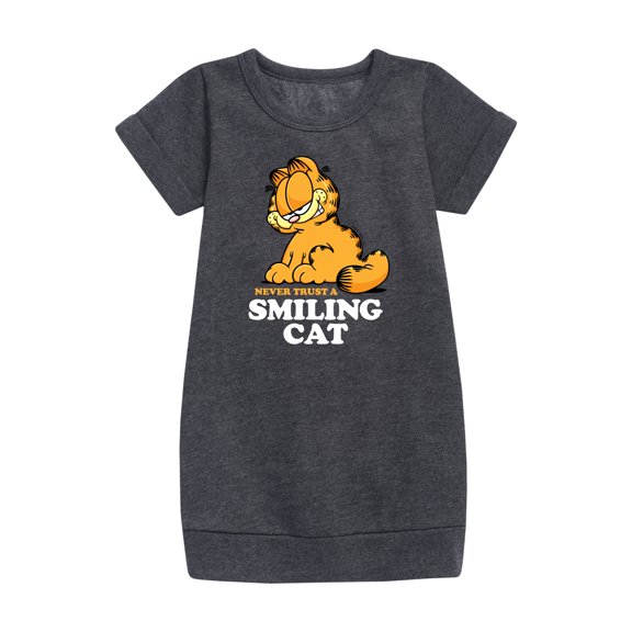 Garfield - Never Trust Smiling Cat - Toddler And Youth Girls Fleece Dress