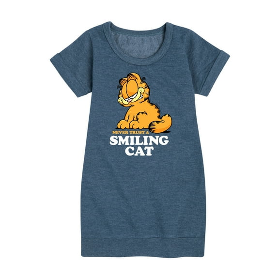 Garfield - Never Trust Smiling Cat - Toddler And Youth Girls Fleece Dress