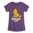 thumbnail image 1 of Garfield - Never Trust Smiling Cat - Toddler And Youth Girls Short Sleeve Graphic T-Shirt, 1 of 5